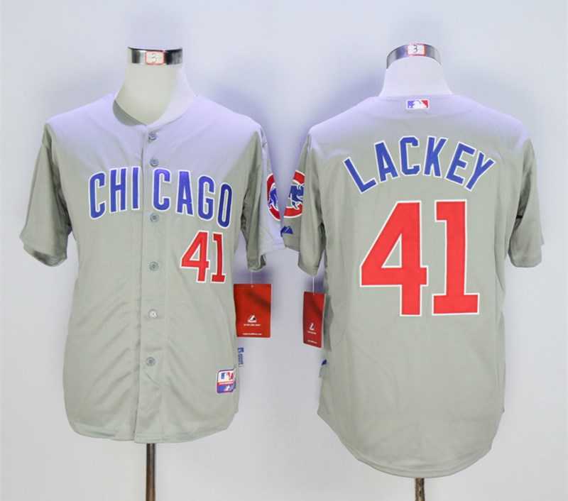 Cubs 41 John Lackey Gray Cool Base Baseball Jerseys